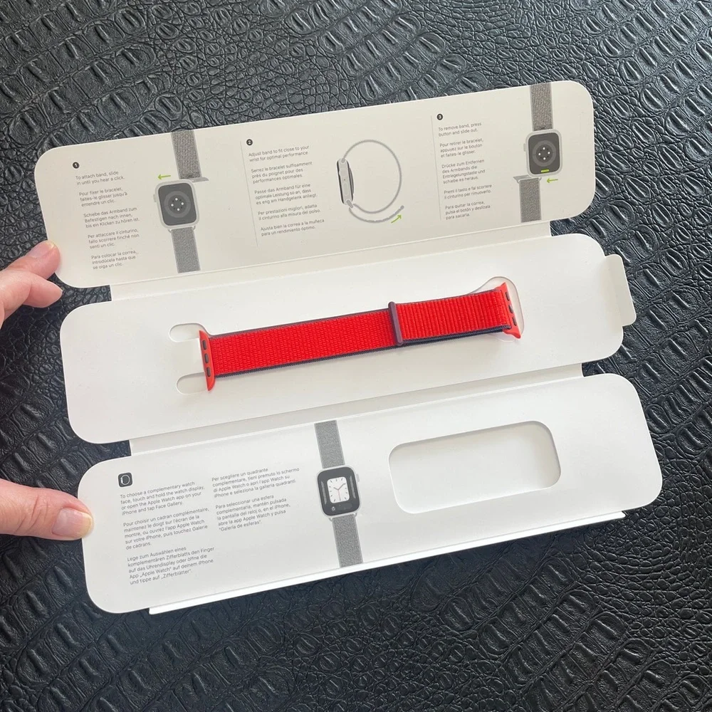 Apple Bright Red Watch Band with Velcro 40mm